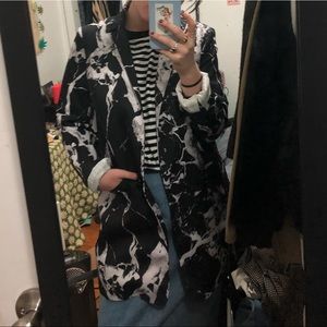 Long Marble Patterned Blazer